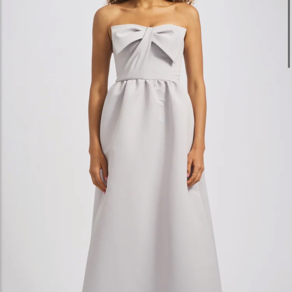 Amsale ABBY Strapless Bow A-Line Bridesmaid Dress in LILAC